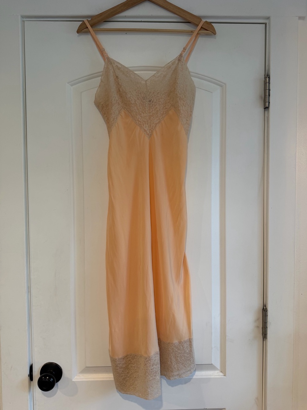 Gorgeous Vintage Peachy Pink Lace Slip Dress - XS